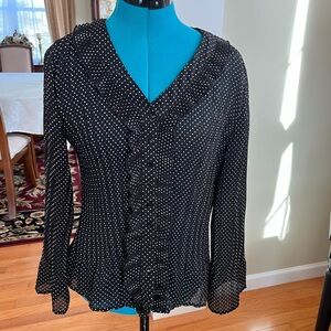 Black Polka Dot Women's Top